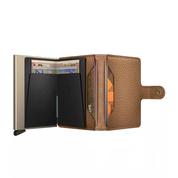 NEW SECRID men\'s compact mini wallet in pebble cappuccino